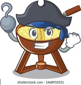 Pirate cheese fondue isolated in the character