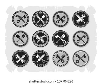 Pirate chips. Gray scale, 3, vector