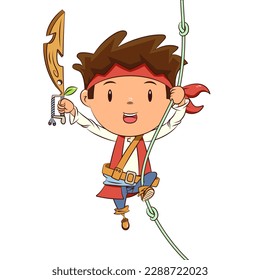 Pirate climbing rope, child playing