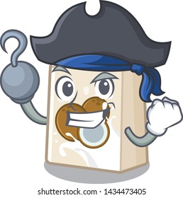 Pirate coconut milk in a cartoon bottle