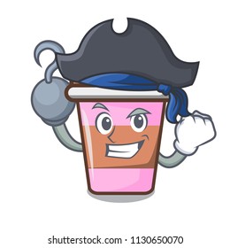 Pirate coffee cup character cartoon vector illustration