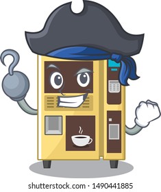 Pirate coffee vending machine isolated the mascot
