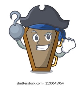 Pirate coffin character cartoon style vector illustration
