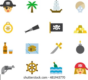 PIRATE colored flat icons