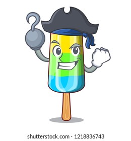 Pirate colorful ice cream sticks on cartoon