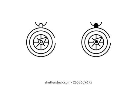 Diseño de icono de brújula pirata con fondo blanco