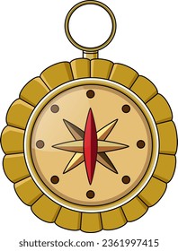 Pirate compass icon on white background