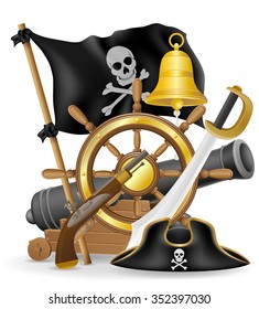 pirate concept icons vector illustration isolated on white background