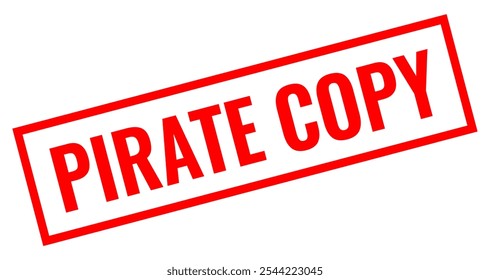 Pirata cópia vermelho aviso marca d'água no fundo branco