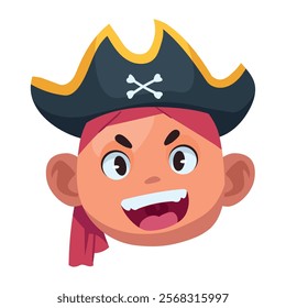 pirate creatures emoji isolated vector