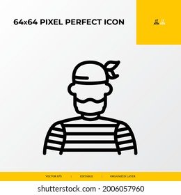 Pirate crew icon . part ocean and sea life icon set. 64x64 pixel perfect vector icon illustration