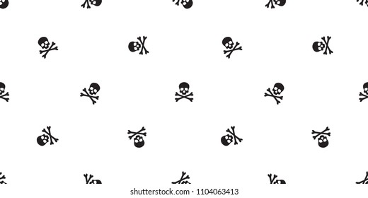 pirate cross bone seamless pattern Halloween skull isolated background wallpaper