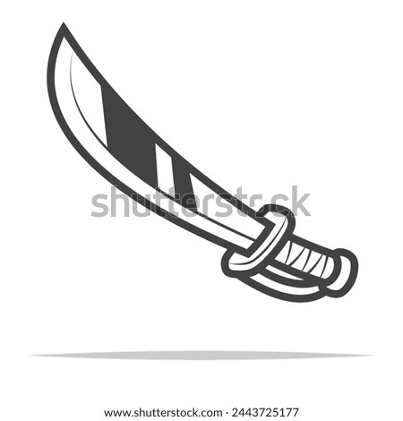 Pirate cutlass sword icon transparent vector isolated