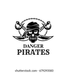 Pirate Danger Icon Jolly Roger Skull Stock Vector (Royalty Free) 679293583