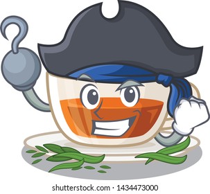 Pirate darjeeling tea isolated in the cartoon