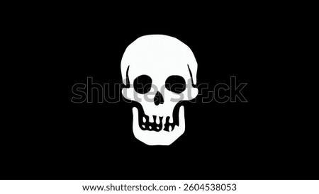 Pirate Death's Head High Quality Flag Clipart, Flag Icon, Vector Illustration, Premium Quality Digital Download