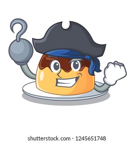Pirate delicious chocolate pudding with on cartoon