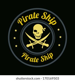 pirate design over black  background vector illustration