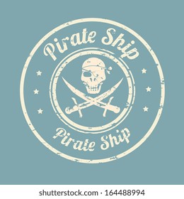 pirate design over blue  background vector illustration