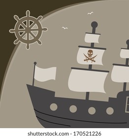 pirate design over gray  background vector illustration