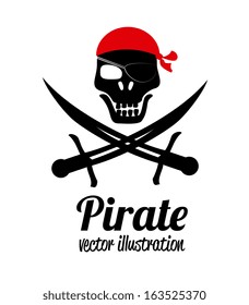 pirate design over white  background vector illustration