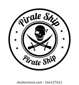 pirate design over white background vector illustration