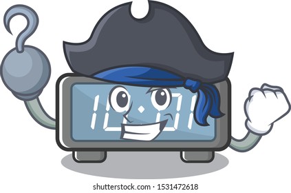 Pirate digital clock isolated in the mascot