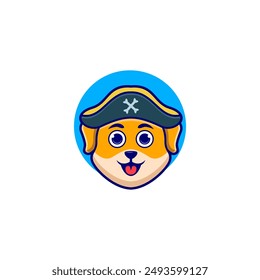 Pirate Dog Cartoon Logo Template uses a modern style with a vector style