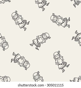 pirate doodle seamless pattern background