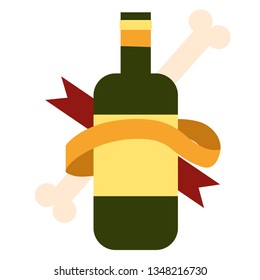 Pirate drink flat illustration on white