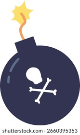 Pirate dynamite ball bomb vector illustration