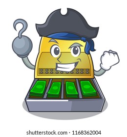 Pirate electronic cash register isolated on a cartoon