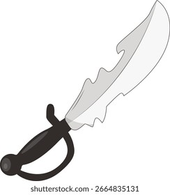 Piratenelement einzeln auf weißem Hintergrund. Flache Cartoon-Vektorgrafik.