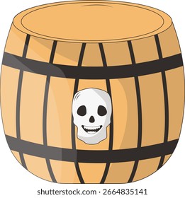 Pirate Element Isolated on White Background. Flat Cartoon Vector Illustration.