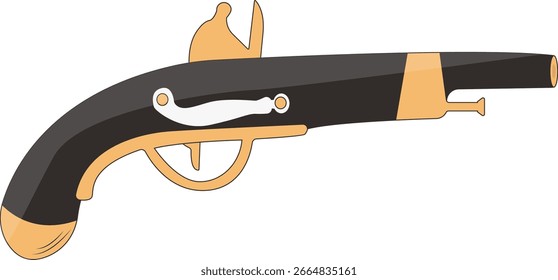 Piratenelement einzeln auf weißem Hintergrund. Flache Cartoon-Vektorgrafik.