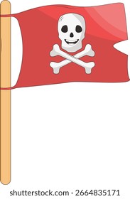 Elemento pirata aislado sobre fondo blanco. Ilustración vectorial plana de dibujos animados.