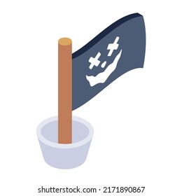 A pirate emblem with skull, pirate flag 
