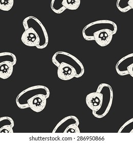 pirate eye mask doodle seamless pattern background