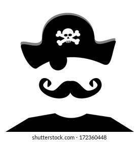 pirate with eye patch and hat