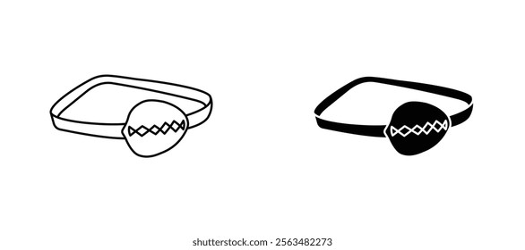 Pirate eye patch icons in outline and fill. vector illustration for ui.