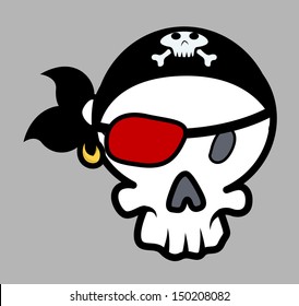 Pirate Eye Patched Skull