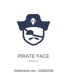 Pirate face icon. Trendy flat vector Pirate face icon on white background from People collection, vector illustration can be use for web and mobile, eps10