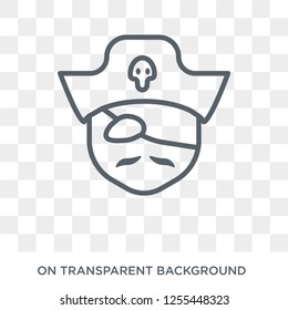 Pirate face icon. Trendy flat vector Pirate face icon on transparent background from People collection. High quality filled Pirate face symbol use for web and mobile