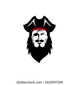 
Pirate Face Logo, Captain Of The Ship.
With A Long Beard And A Grim Face.