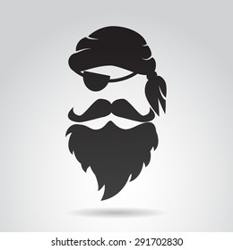 Pirate Face. Vector Illustration.