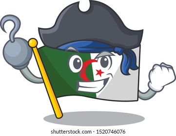 Pirate flag algeria cartoon isolated the mascot