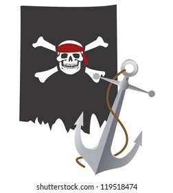 Pirate flag and anchor of the nave