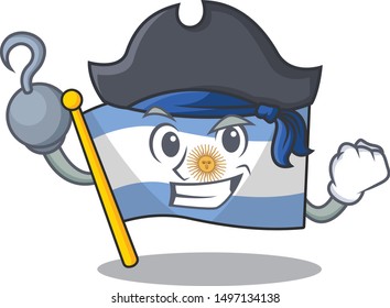 Pirate flag argentina cartoon the shaped mascot