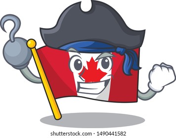 Pirate flag canada isolated in the cartoon