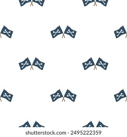 Pirate flag crossed bones Seamless Pattern. Cartoon Pirate elements and objects. background. Vector illustration.